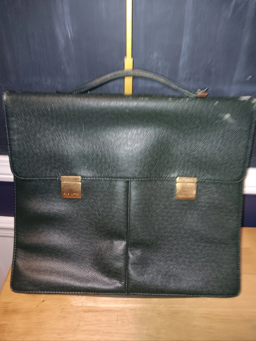 Louis Vuitton Green Taiga Leather Briefcase